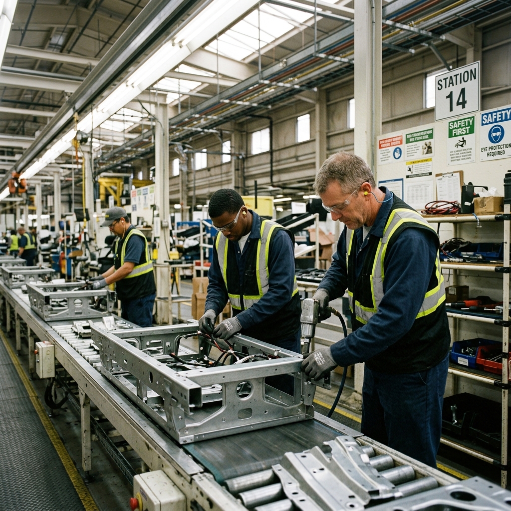 Men working in factory